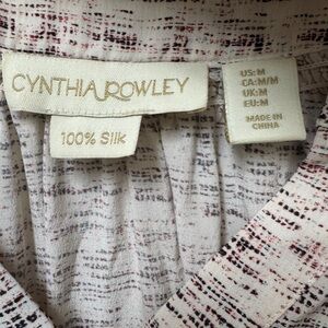 Cynthia Rowley Textured 100% Silk Top in Pink, Cream and Black